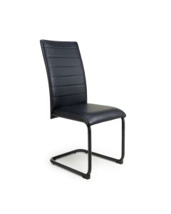 Carlisle Set Of 4 Leather Effect Dining Chairs In Black