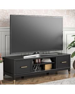 Westerleigh Wooden TV Stand With 2 Doors In Black