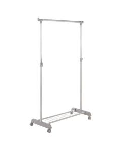 Anzio Metal Clothes Hanging Rail With Shoe Rack In Chrome