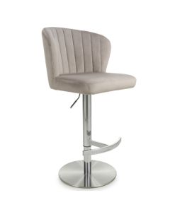 Sigma Brushed Velvet Bar Stool In Mink