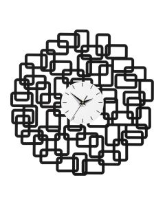 Veskeet Abstract Squares Design Wall Clock In Black