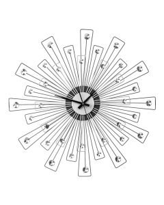 Elfros Spoke Design Wall Clock In Black And Silver