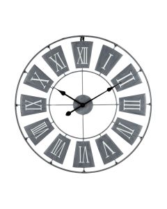 Genoza Small Metal Contemporary Wall Clock In Grey