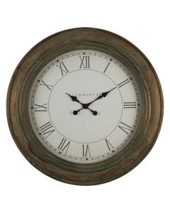 Ocarin Round Vintage Look Wall Clock In Washed Grey