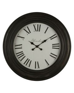Ocrina Round Antique Style Wall Clock In Black