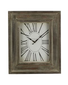 Ocrina Rectangular Antique Style Wall Clock In Grey
