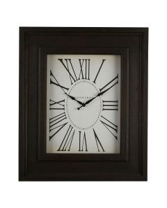 Ocrina Rectangular Antique Style Wall Clock In Black