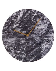 Lamonte Round Marble Wall Clock In Black