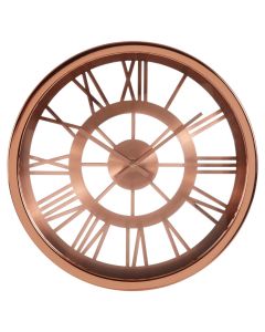 Baillie Round Skeleton Wall Clock In Rose Gold