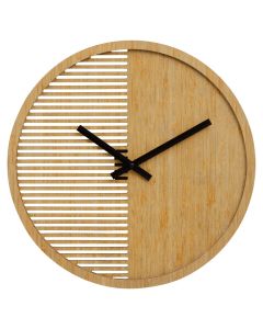 Vitus Round Wooden Wall Clock In Natural