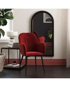 Franklin Velvet Accent Chair In Burgundy