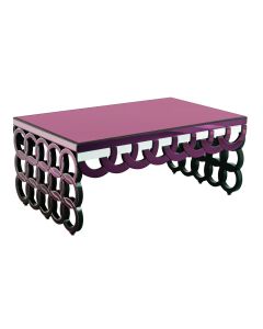 Modena Wooden Mirrored Coffee Table In Purple