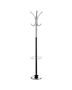 Barletta Stainelss Steel Floor Standing Coat Stand In Black And Chrome