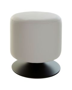 Cetra Faux Leather Cylinder Stool In White