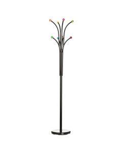 Camden Multicoloured Plastic Balls Hooks Coat Stand In Black