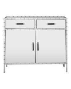 Reigate Mirrored Sideboard With 2 Doors And 2 Drawers With Stainless Steel Frame