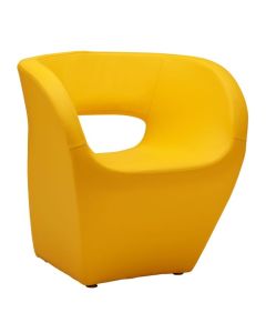 Accra Leather Effect Armchair In Yellow
