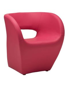 Accra Leather Effect Armchair In Hot Pink