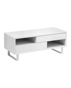 Mortiz Wooden Coffee Table In White High Gloss With 2 Drawers