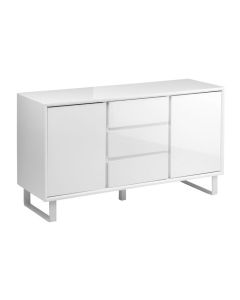 Myddle Wooden Sideboard In White High Gloss With 2 Doors And 3 Drawers