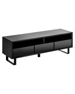 Mortiz Wooden TV Stand In Black High Gloss With 3 Drawers