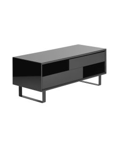 Mortiz Wooden Coffee Table In Black High Gloss With 2 Drawers