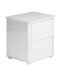 Mortiz Wooden Bedside Cabinet In White High Gloss With 2 Drawers
