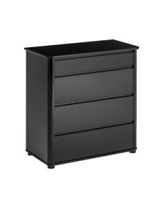 Mortiz Tall Wooden Chest Of 4 Drawers In Black High Gloss