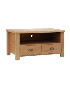 Westbury Wooden TV Stand In Oak With 2 Drawers