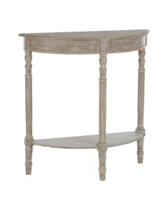 Heritage Half Moon Wooden Console Table In Natural