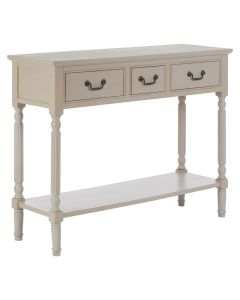 Heritage Wooden Console Table In Vintage Grey With 3 Drawers