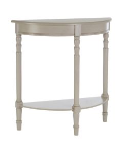 Heritage Half Moon Wooden Console Table In Grey