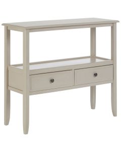 Heritage Wooden Console Table In Grey With 2 Drawers