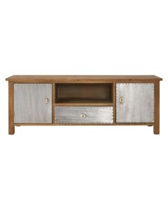 Shoreditch Wooden TV Stand In Natural Golden Fir With 2 Doors And 1 Drawer