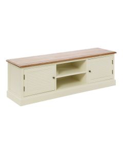 Dorset Wooden TV Stand In Cream With 2 Doors And 2 Open Shelves