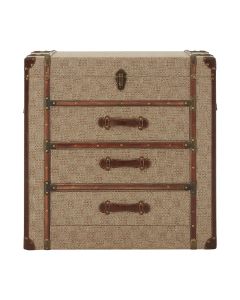 Winston Wooden Storage Cabinet In Natural Linen Effect