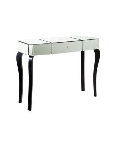 Orchid Mirrored Console Table With Black Wooden Legs