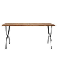 Greenwich Wooden Dining Table In Natural With Stainless Steel Legs