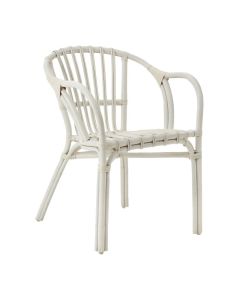 Havana Rattan Low Armchair In White