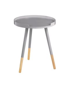 Viborg Round Wooden Side Table In Grey