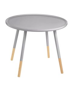 Viborg Large Round Wooden Side Table In Grey