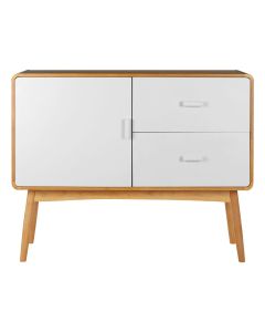 Malmo Wooden Sideboard In White With 1 Door And 2 Drawers