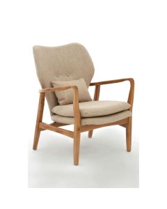 Serra Fabric Upholstered Armchair In Beige