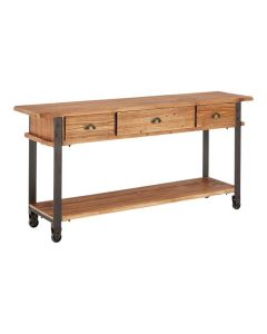 Neasden Wooden Console Table With 3 Drawers In Natural