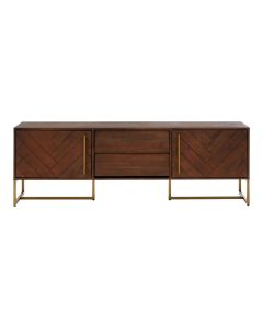 Brando Wooden TV Stand In Brown With 2 Doors And 2 Drawers