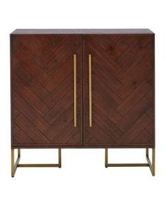 Brando Wooden Drinks Cabinet With 2 Doors In Brown