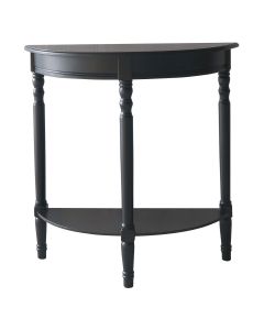 Heritage Half Moon Wooden Console Table In Black
