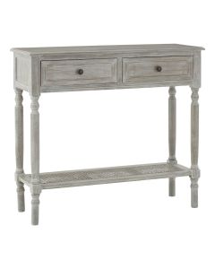 Heritage Wooden Console Table In Slate Grey With 2 Drawers