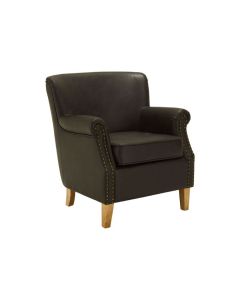 Trinity Leather Effect Armchair In Brown