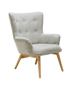 Bandung Fabric Upholstered Armchair In Cool Grey